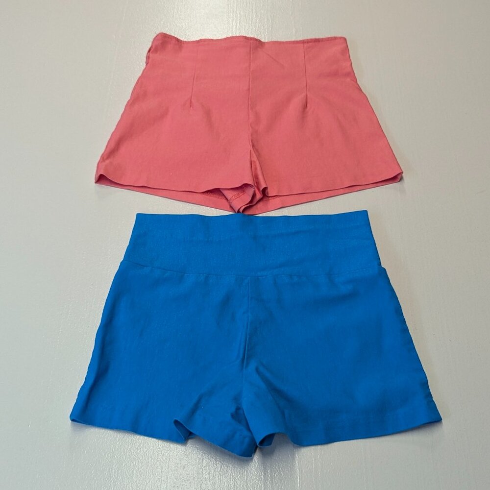 Two pair of Body Central Size Small Shorts Salmon and Bright Blue